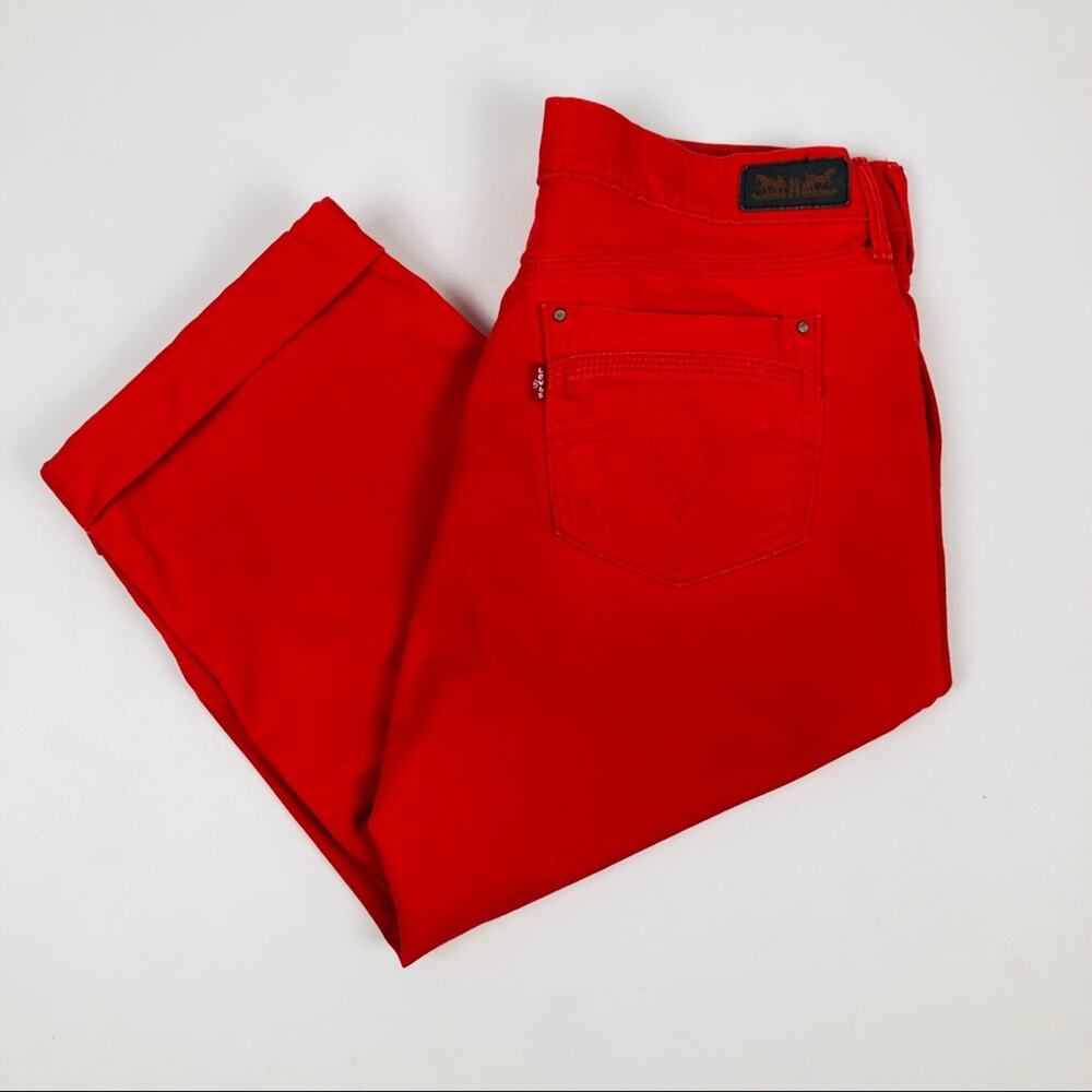 Levi’s  RED Cropped Capri Jeans Size 10 - Picture 4 of 10